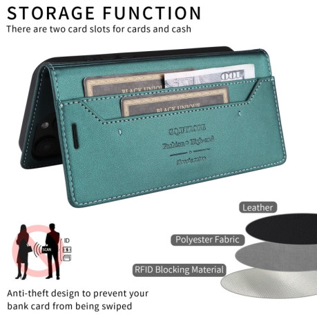 Чехол-книжка GQUTROBE G01 RFID Anti-theft Leather  для OPPO Reno12 F/12FS - зеленый