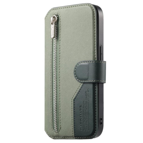 Чохол-книжка Twill Fabric з MagSafe RFID+кишенька на карт на Samsung Galaxy A07 4G / 5G - зелений