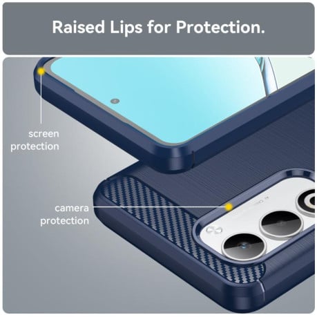 Чехол Brushed Texture Carbon Fiber на OPPO A5 4G Global - синий