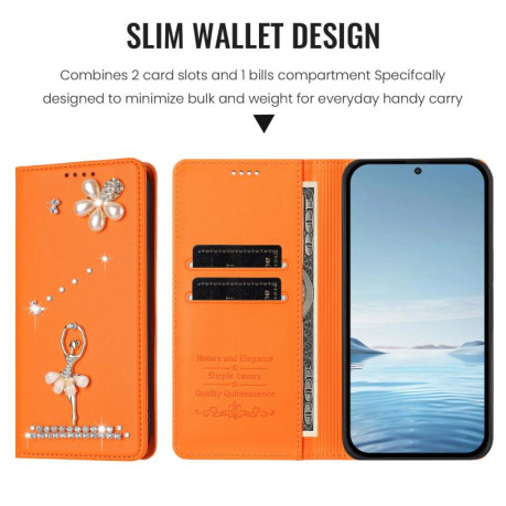 Чехол-книжка Escase из эко-кожи с балериной, стразами и RFID для Realme 15T 5G Global