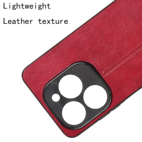 Ударозащитный чехол Cow Pattern Sewing Card Bag для Infinix Smart 8 Plus / Smart 8 Pro - красный