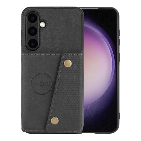 Противоударный чехол Double Buckle для Samsung Galaxy S25 5G - черный