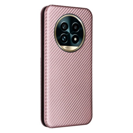 Чохол-книжка Carbon Fiber Texture на Realme 13 Pro / 13 Pro+ - рожевий