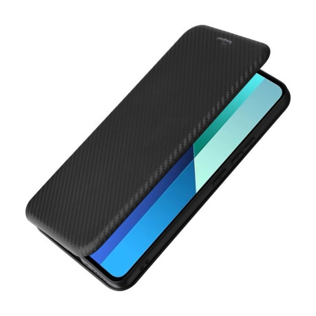 Чохол-книжка Carbon Fiber Texture на Xiaomi Redmi Note 13 4G - чорний