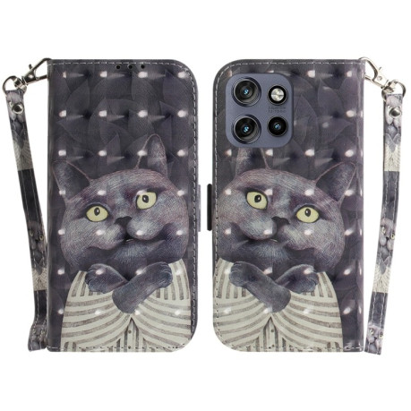 Чехол-книжка 3D Painting для Motorola Edge 50 Neo 5G Global - Cat
