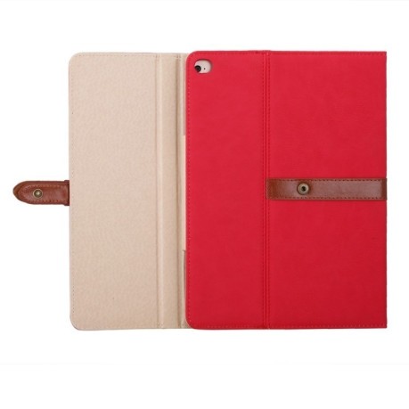 Кожаный чехол Bussiness Style на iPad 4 / New iPad / iPad 2 красный