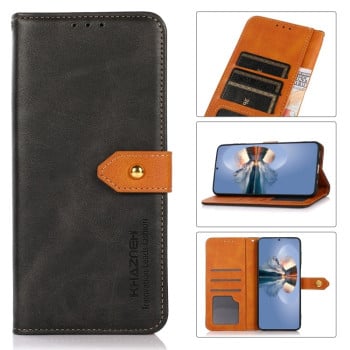 Чехол-книжка KHAZNEH Dual-color Cowhide для Samsung Galaxy S23 - черный