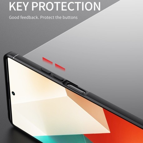 Ударозащитный чехол Metal Ring Holder для Xiaomi Redmi Note 13 - черно-голубой
