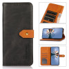Чохол-книжка KHAZNEH Dual-color Cowhide для iPhone 15 Plus - чорний