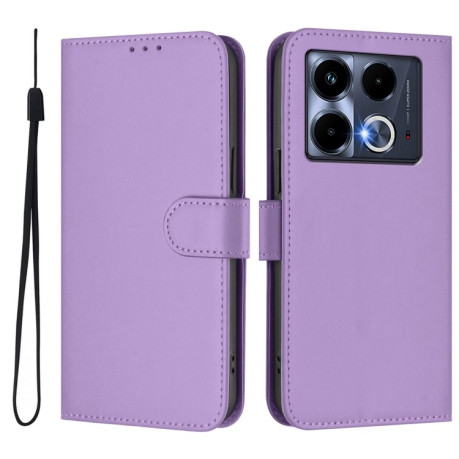 Чехол-книжка Skin Feel Solid Color Leather для Infinix Note 40 4G - фиолетовый