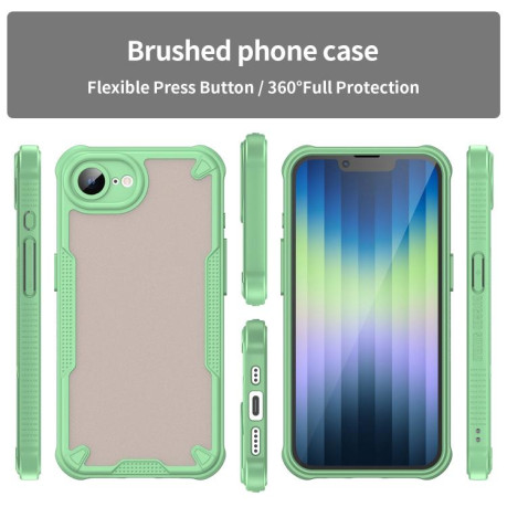 Противоударный чехол Armor Glaze PC Hybrid для iPhone 16e - зеленый