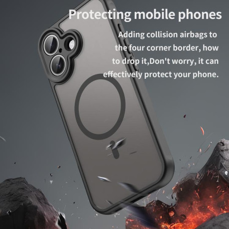 Чехол Fan Dun Series гибрид Frosted с Magsafe для iPhone 17 - черный
