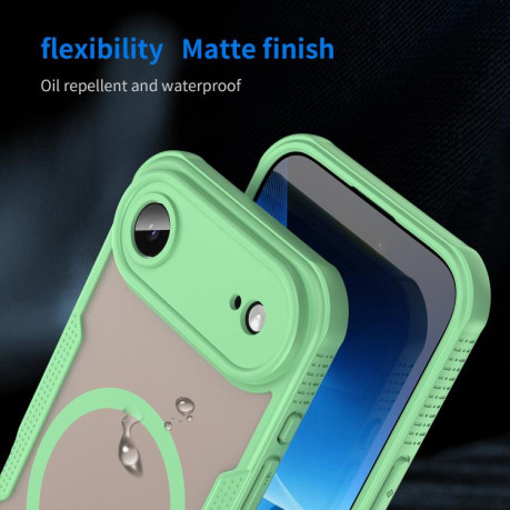 Противоударный чехол Armor Glaze MagSafe Magnetic для iPhone Air - зеленый