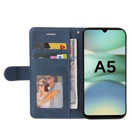 Чохол-книжка Dual-color Splicing Flip Leather для Xiaomi Redmi A5 4G 173.3mm - синій
