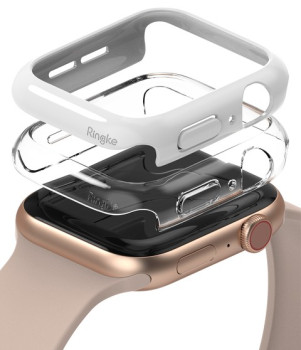 Противоударная накладка Ringke Slim 2x set для Apple Watch 6 / 5 / 4 / SE (44mm) - прозрачно-белая