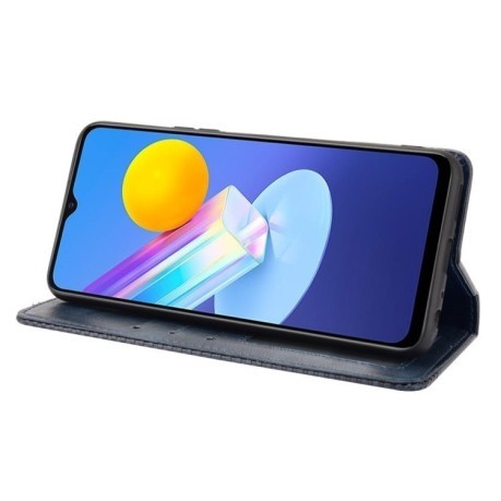 Чохол-книжка Magnetic Buckle Retro Crazy Horse Texture для Vivo Y72 5G/iQOO Z3 5G - синій