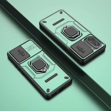 Противоударный чехол Sliding Camshield на OnePlus Ace 5 Racing / Nord CE5 - зеленый