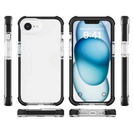 Чохол Acrylic + TPU Transparent для iPhone 16e - Black + Transparent