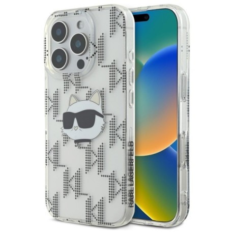 Оригинальный чехол Karl Lagerfeld IML Choupette Head Electroplated для iPhone 16 Pro Max - Clear