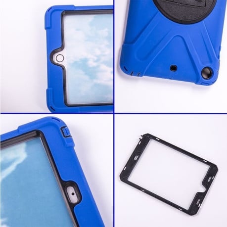Противоударный Чехол 3 in 1 Shock-proof Detachable Stand темно-синий для iPad Air