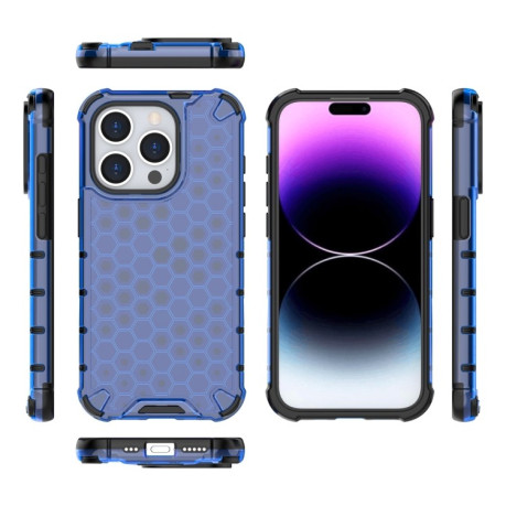 Чохол протиударний Honeycomb на iPhone 15 Pro - синій