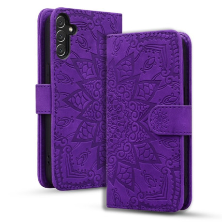 Чохол-книжка Mandala Embossing Pattern для Samsung Galaxy A16 5G - фіолетовий