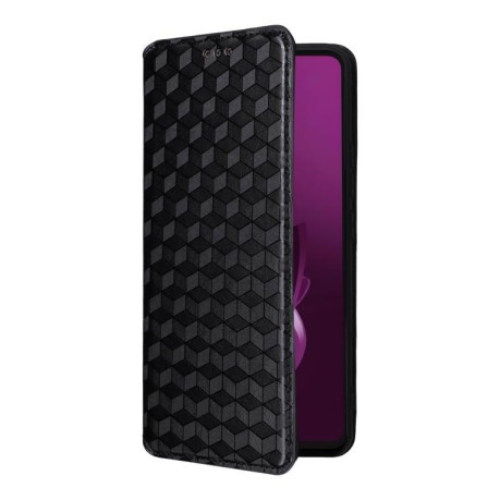 Чехол-книжка Cubic Grid Texture Flip Leather для Xiaomi Poco M7 Pro 5G - черный