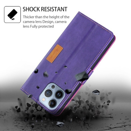 Чохол-книжка Contrast Color для OPPO Reno12 F/12 FS 5G - Purple + Rose Red