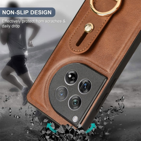 Протиударний чохол Wristband Leather Back для OnePlus Ace 3/12R - коричневий
