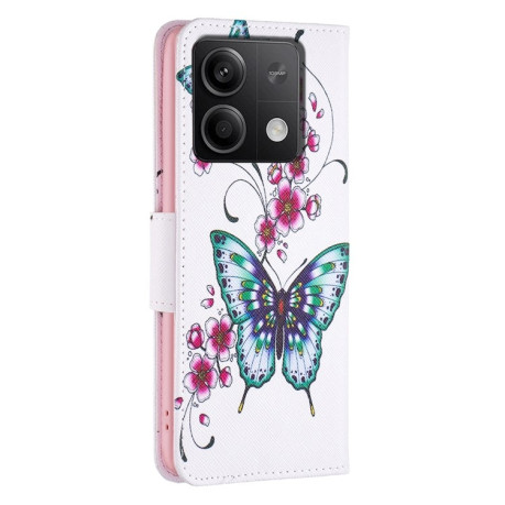 Чехол-книжка Colored Drawing Pattern для Xiaomi Redmi Note 13 4G - Butterfly
