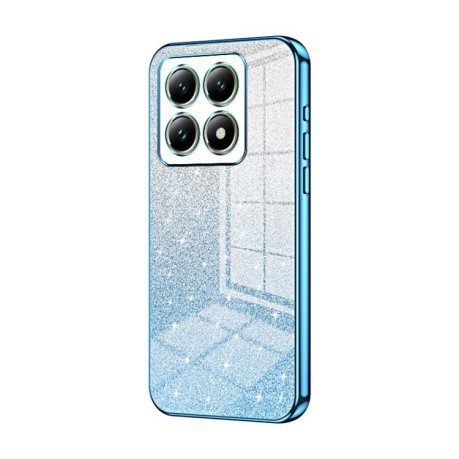 Ударозахисний чохол Gradient Glitter Powder Electroplated на Xiaomi 14T - синій