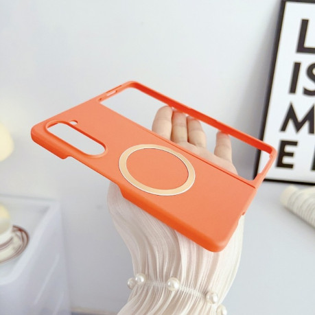 Протиударний чохол Skin Feel MagSafe Magnetic для Samsung Galaxy Fold 6 - помаранчевий