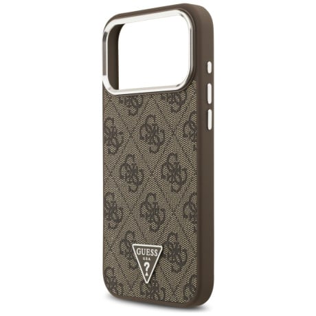 Оригинальный чехол Guess 4G Triangle Logo с MagSafe на iPhone 17 Pro Max - brown
