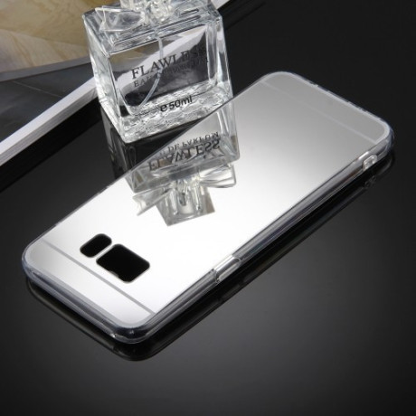 Акриловый зеркальный чехол плюс металлический бампер для Samsung Galaxy S8 + / G9550-серебристый