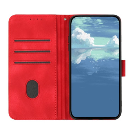 Чехол-книжка Line Pattern Skin Feel Leather для Realme 11 - красный