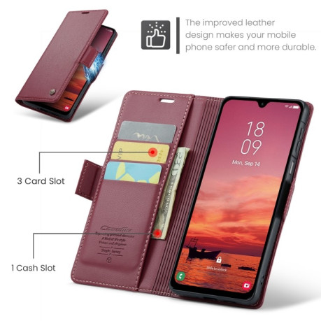 Чохол-книжка CaseMe 023 Butterfly Buckle Litchi Texture RFID Anti-theft Leather  для Samsung Galaxy A26 5G - червоний