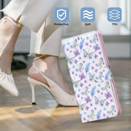 Чохол-книжка Bronzing Painting RFID для iPhone 16 Pro Max - Pansies