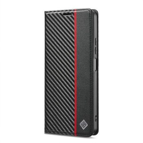 Чохол-книжка LCIMEEKE Carbon Fiber для Xiaomi Redmi 14C 4G/Poco C75/Redmi A4 5G - Black