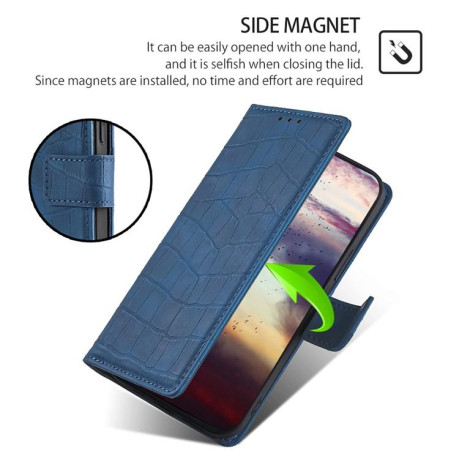 Чехол-книжка Skin Feel Crocodile Texture для OPPO A5 Pro 5G - синий