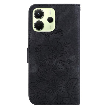 Чехол-книжка Lily Embossed Leather для Xiaomi Redmi Note 14 4G 164.84mm - черный