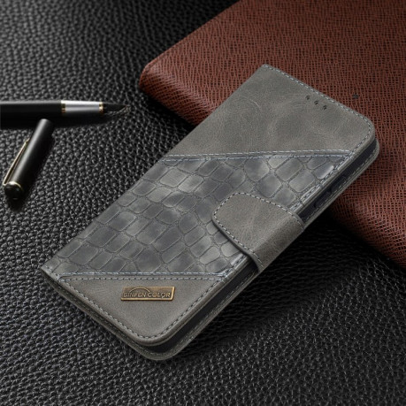 Чехол-книжка Matching Color Crocodile Texture на Samsung Galaxy S20 FE - серый