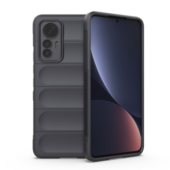 Силиконовый чехол Magic Flannel без защиты камеры для Xiaomi 12 Lite - темно-серый