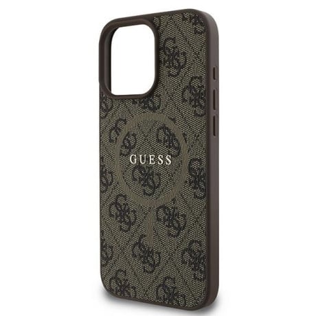 Оригинальный чехол Guess 4G Ring Classic Logo MagSafe для iPhone 16 Pro - Brown