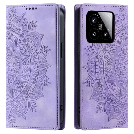 Чехол-книжка Totem Embossed Magnetic Leather для Xiaomi 15 - фиолетовый