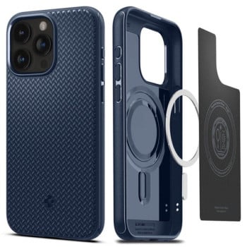 Оригинальный чехол Spigen Mag Armor для iPhone 15 Pro - Navy Blue.