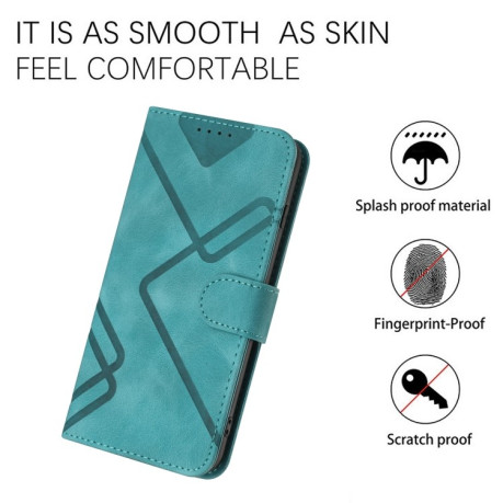 Противоударный чехол Line Pattern Skin Feel Leather для Realme C53/C51 - голубой
