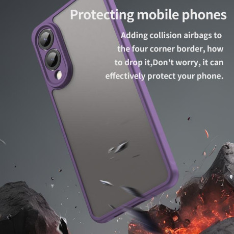 Чехол Fan Dun Series TPU Hybrid PC Frosted на Samsung Galaxy S25 Edge 5G - фиолетовый