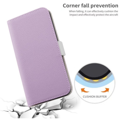 Чохол-книжка Candy Color Litchi Texture для Xiaomi 12 Lite - фіолетовий