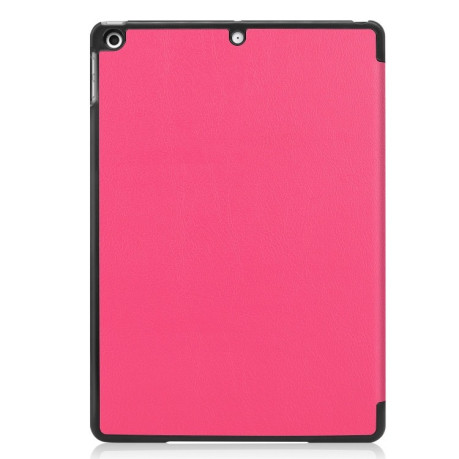 Чехол Custer Texture Three-folding Sleep/Wake-up на iPad 9/8/7 10.2 (2019/2020/2021) Розово-красный