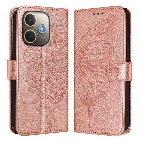 Чехол-книжка Embossed Butterfly для OPPO A5 Pro 5G Global - золото
